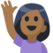 Person Raising Hand - Medium Black emoji on Facebook